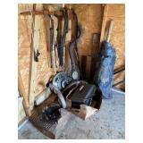 CONTENTS OF REAR CORNER OF SHED: SCRAP METAL,
