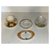 FLORAL PATTERN TEACUPS & SAUCERS
