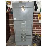METAL CABINET WITH DRAWERS (NO KEY)