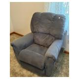 BLUE UPHOLSTERED LA-Z-BOY ROCKER/RECLINER CHAIR