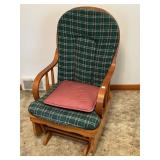 WOODEN ROCKING CHAIR W/ CUSHIONS