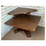 TWO-TIERED DECORATIVE TABLE APPROX 30" X 30.25" X