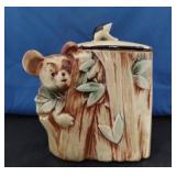 MCCOY PANDA W/BAMBOO COOKIE JAR APPROX 7"