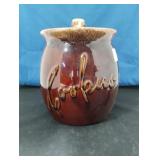 HULL U.S.A. STAMPED COOKIES JAR APPROX 7"