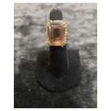 UNMARKED/TESTED 14K RING SIZE 5 W/BROWN STONE