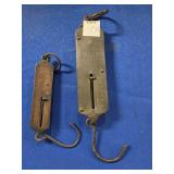 EXCELSIOR AND B & O BRASS HANGING SCALES