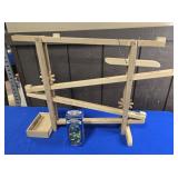 WOODEN MARBLE RUN WITH MARBLES