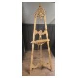 WOODEN CARVED ART DECO TRI-POD EASEL APPROX 75"