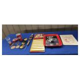 COCA-COLA ITEMS: PEN HOLDER, BANK, COASTERS,