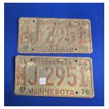 (PAIR/MATCHING) MINNESOTA LICENSE PLATES