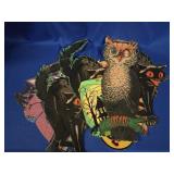 DIE CUT HALLOWEEN DECORATIONS: H. E. LUHRE OWL,