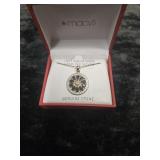 18KT GOLD OVER STERLING SILVER STONE NECKLACE