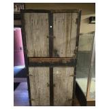 PRIMITIVE STYLE TALL WOODEN CUPBOARD
