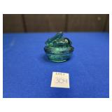 MINI GREEN BUNNY ON A BASKET APPROX 2.25"
