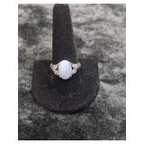 STERLING SILVER RING SIZE 10.5 WITH PURPLE STONES