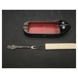 MADE IN KOREA SHOE, HAND CARVED PURE IVORY NEEDLE