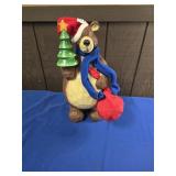 WOODEN DECORATIVE CHRISTMAS BEAR APPROX 18"