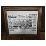 FRAMED PRINT OF BERLIN, PA IN 1905 APPROX 17" X 23