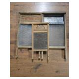 (3) WOODEN WASHBOARDS