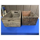 JOHNSTOWN PA AND READING PA WOODEN CRATES