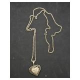 16.32G STERLING SILVER HEART PENDANT NECKLACE