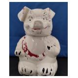 CERAMIC ROYAL WAR PIG COOKIE JAR APPROX 10.5"