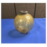 VINTAGE AMBER GLASS LIGHTNING ROD BALL MARKED