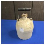 CORKED STONEWARE JUG WITH HANDLE APPROX 6"