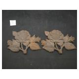 (PAIR) CAST IRON ROSES APPROX 5.5"