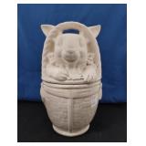 BUNNY IN A BASKET COOKIE JAR APPROX 11.5"