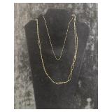 5.36G 14K GOLD (2) DELICATE CHAIN NECKLACES