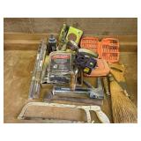 Misc lot, bits, saw, mallet, etc