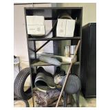 Metal Shelf and Contents