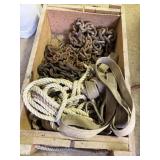 Chain pieces, strap, and Rope