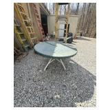 Outdoor table with glass Top