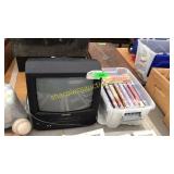 Emerson small tv with vhs player and tapes
