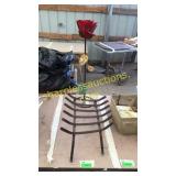 Log rack, metal rose
