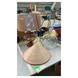 Lamp, shower caddy, jug