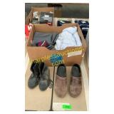 Sheets, bath mat, shoes