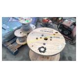 Wooden spools ( some with cable)