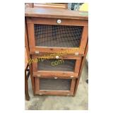3 door wooden cabinet & chair