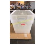 5 plastic totes with lids