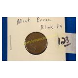 Lincoln 14 mint error blank