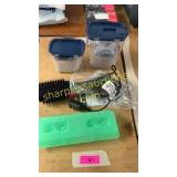 Kitchen storage containers, hair dryer/curler,