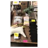 Pillowcases, grater, misc house decor