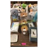 Shower head, glass jars, misc household