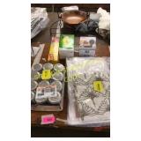 Mason jars, curtains, misc kitchen