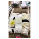 Curtains -72", throw blanket, flat sheet, easel