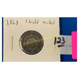 1868 shield Nickel