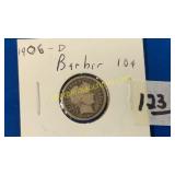 1906-D barber dime
